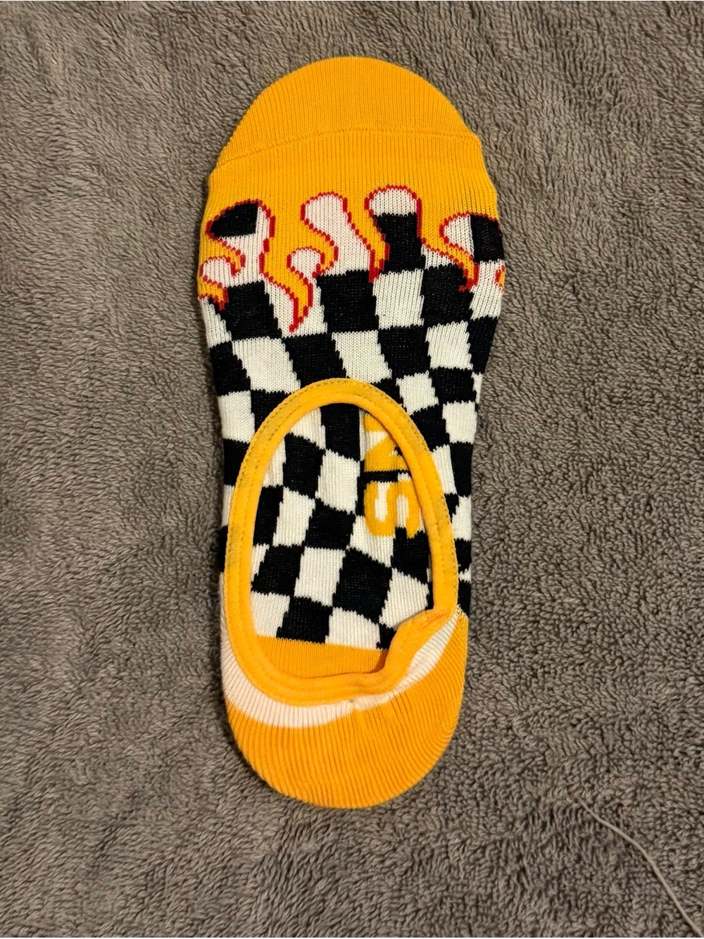 No show socks with flames and checkers